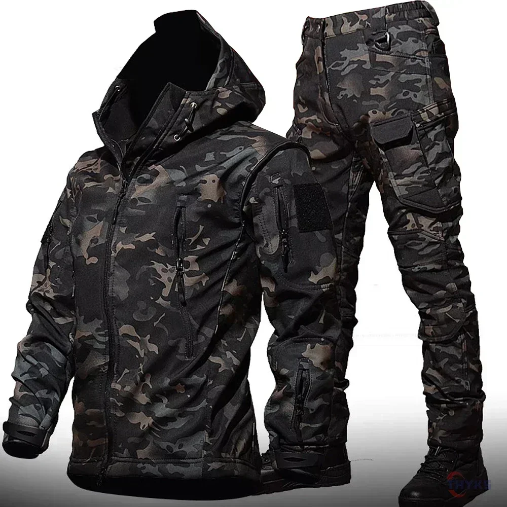 Fishing Pants Waterproof - 6XL TAD ยุทธวิธีผู้ชายการล่าสัตว์เดินป่าตกปลาสํารวจเสื้อผ้าชุดพราง Shark Skin การล่าสัตว์กันน้ํา
