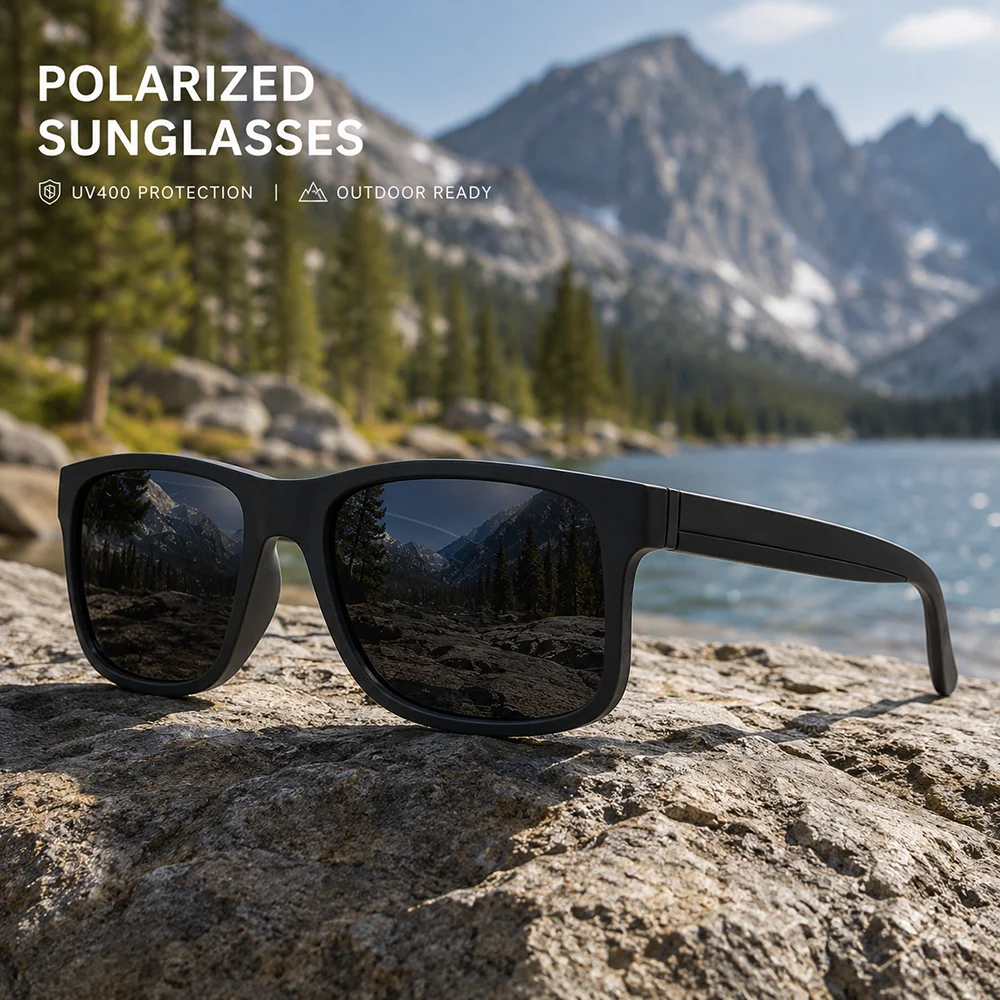 Fishing Sunglasses Polarized - แว่นกันแดดโพลาไรซ์สำหรับผู้ชายและผู้หญิง ทรงสี่เหลี่ยม สำหรับขับรถ กีฬากลางแจ้ง ตกปลา ท่องเที่ยว