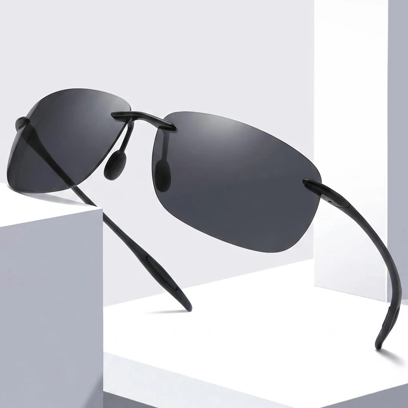 Fishing Sunglasses Polarized - แว่นกันแดดโพลาไรซ์ TR90 น้ำหนักเบาพิเศษ รุ่นใหม่ สำหรับผู้ชายและผู้หญิง แว่นกันแดดไร้กรอบสำหรับขับรถ