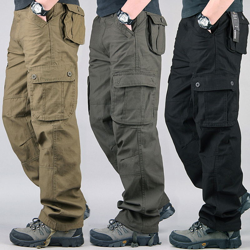 Fishing Pants Waterproof - ยุทธวิธี Cargo กางเกงผู้ชายผ้าฝ้าย Overalls กางเกงทํางานกลางแจ้งขนาดใหญ่ Ombre