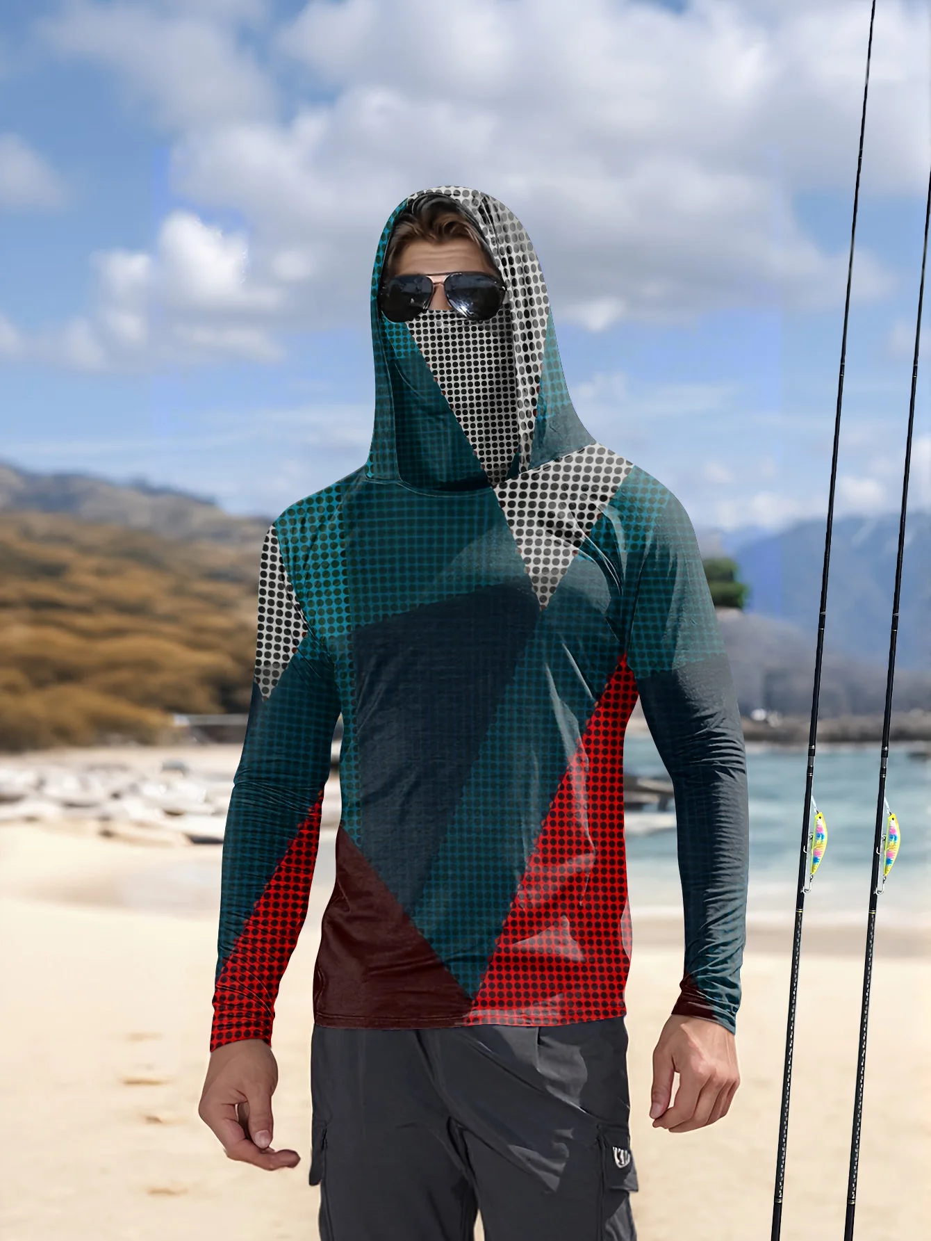 Fishing Shirt Uv Protection - เสื้อฮู้ดสำหรับตกปลาผู้ชาย แขนยาว แห้งเร็ว ระบายอากาศได้ดี ป้องกันรังสียูวี เสื้อยืดสำหรับตกปลา