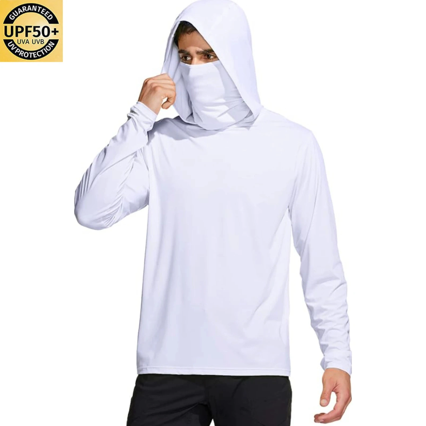 เสื้อตกปลาผู้ชายสีพื้นพร้อมฮู้ - Fishing Shirt Uv Protection บทวิจารณ์และราคา