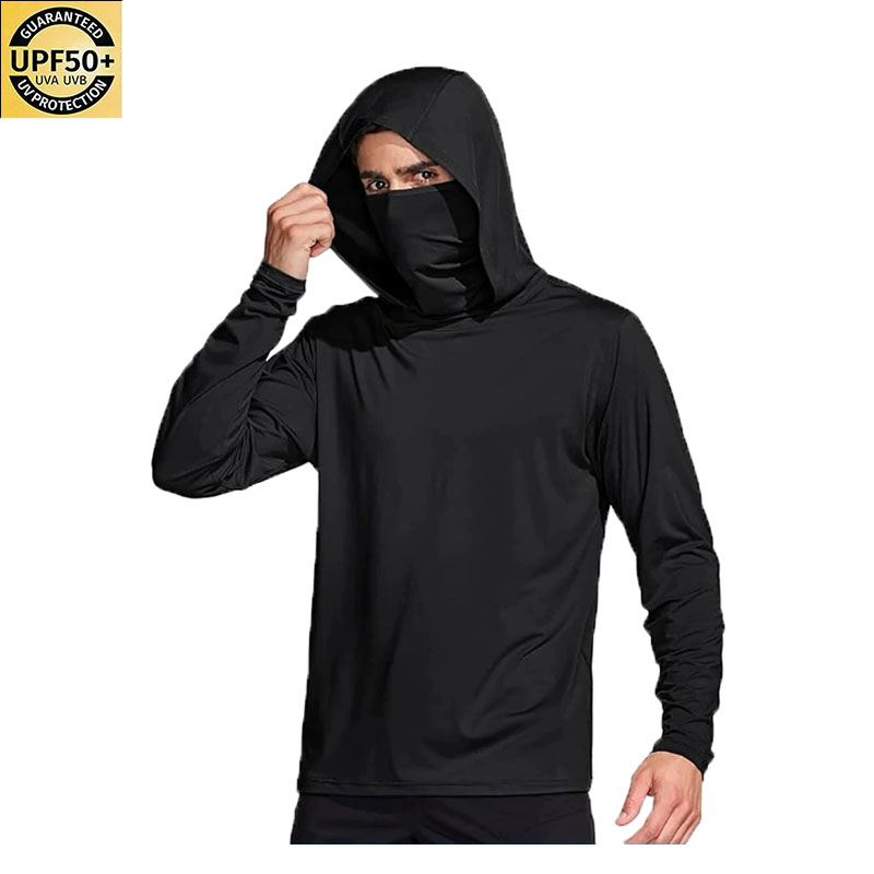 เสื้อตกปลาผู้ชายสีพื้นพร้อมฮู้ - Fishing Shirt Uv Protection บทวิจารณ์และราคา